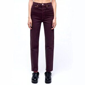 Re Done Ultra High Rise Stove Pipe Jeans NWOT